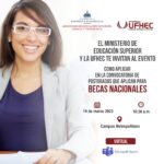 EL MINISTERIO DE EDUCACION SUPERIOR Y LA UNIVERSIDAD UFHEC INVITAN AL ¨PROGRAMA DE BECAS NACIONALES¨