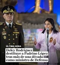Delcy Rodríguez destituye a Padrino López tras más de una década como ministro de Defensa