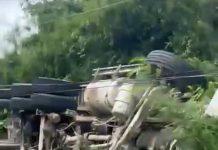 Accidente de camión se registra en la carretera Higüey-Yuma próximo al parador el chévere