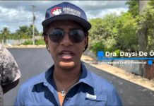 La gobernadora civil de La Altagracia, Dra. Daysi De Óleo, junto a autoridades del Ministerio de Obras Públicas, a Tiro de Hit Circunvalación de la Ceiba